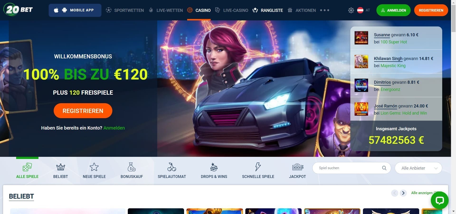 Offizielle Website der 20bet Casino