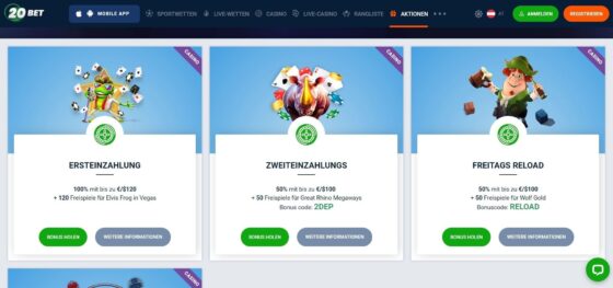 20bet Casino Boni