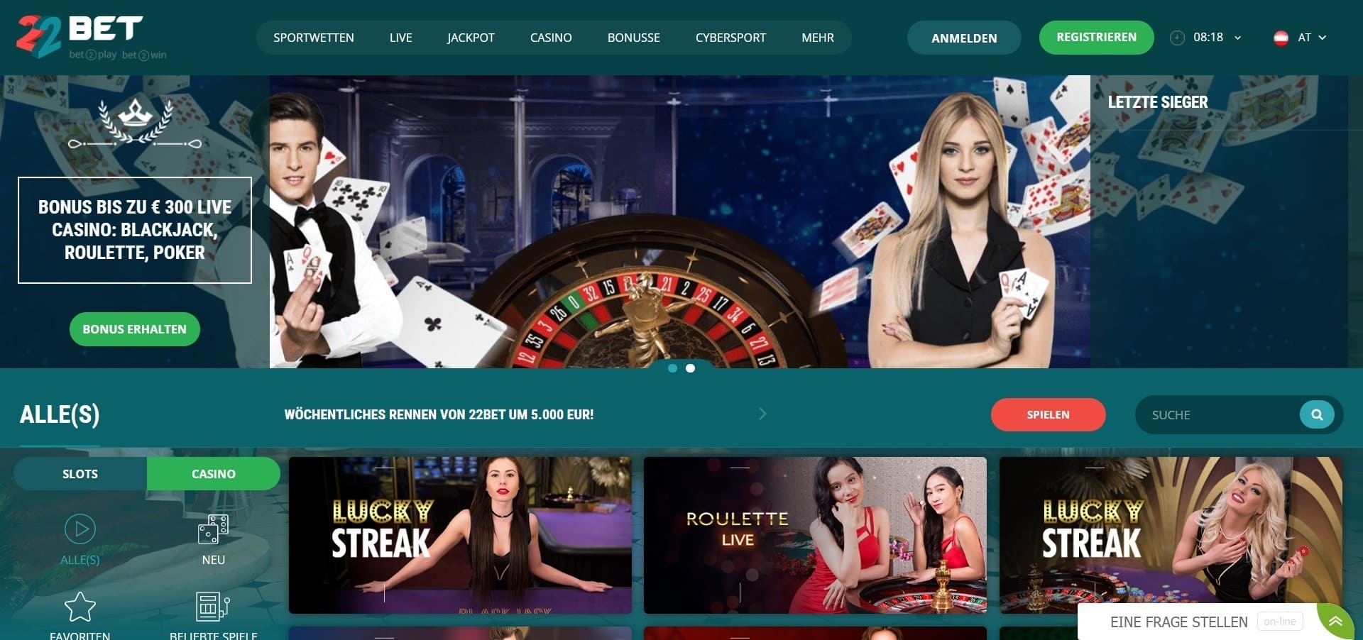 Offizielle Website der 22bet Casino