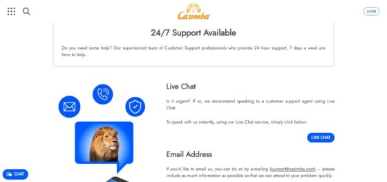 Kontakte zum Kundensupport