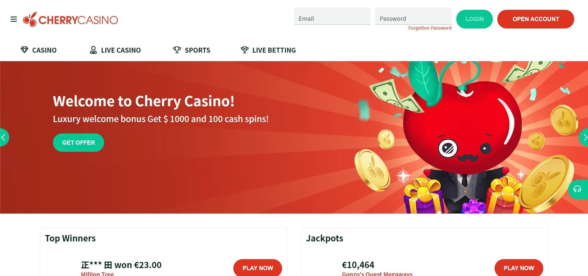 Offizielle Website der Cherry Casino