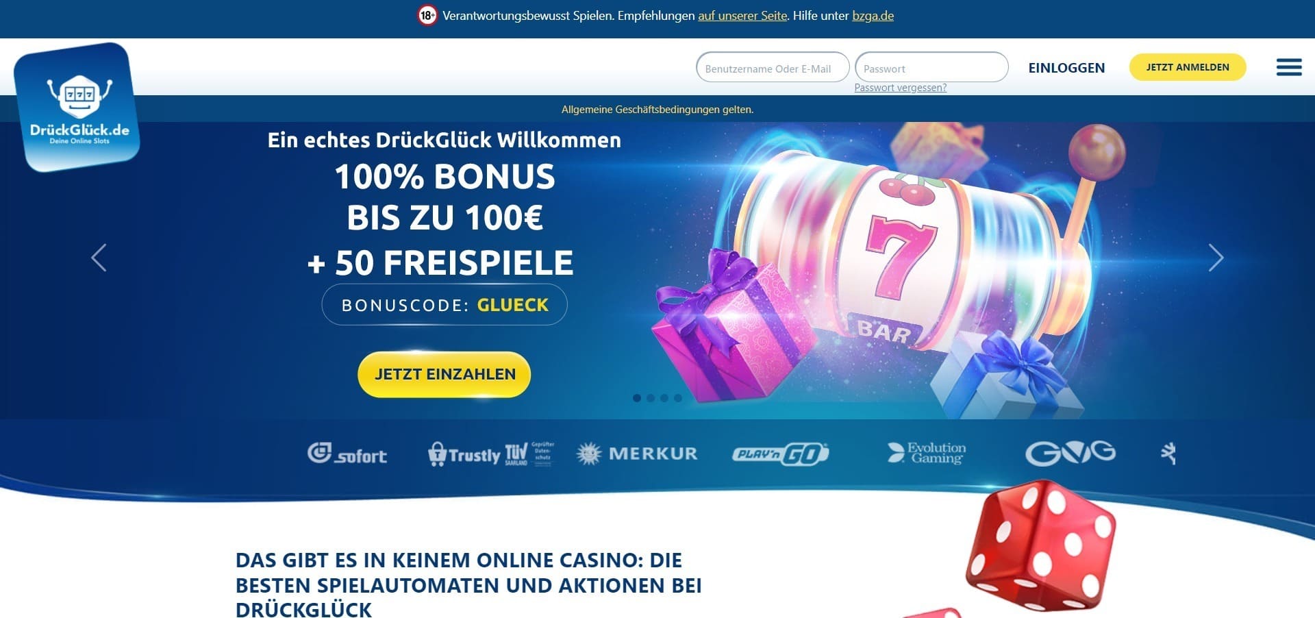 Offizielle Website der DrückGlück Casino