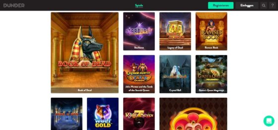 Dunder Casino Spielautomaten