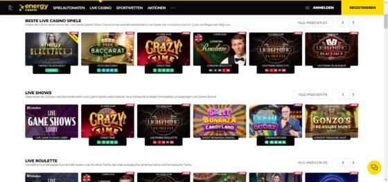 Energy Casino live