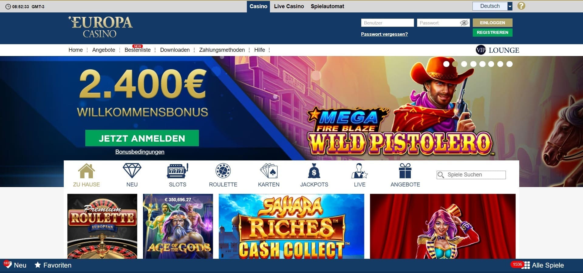 Offizielle Website der Europa Casino