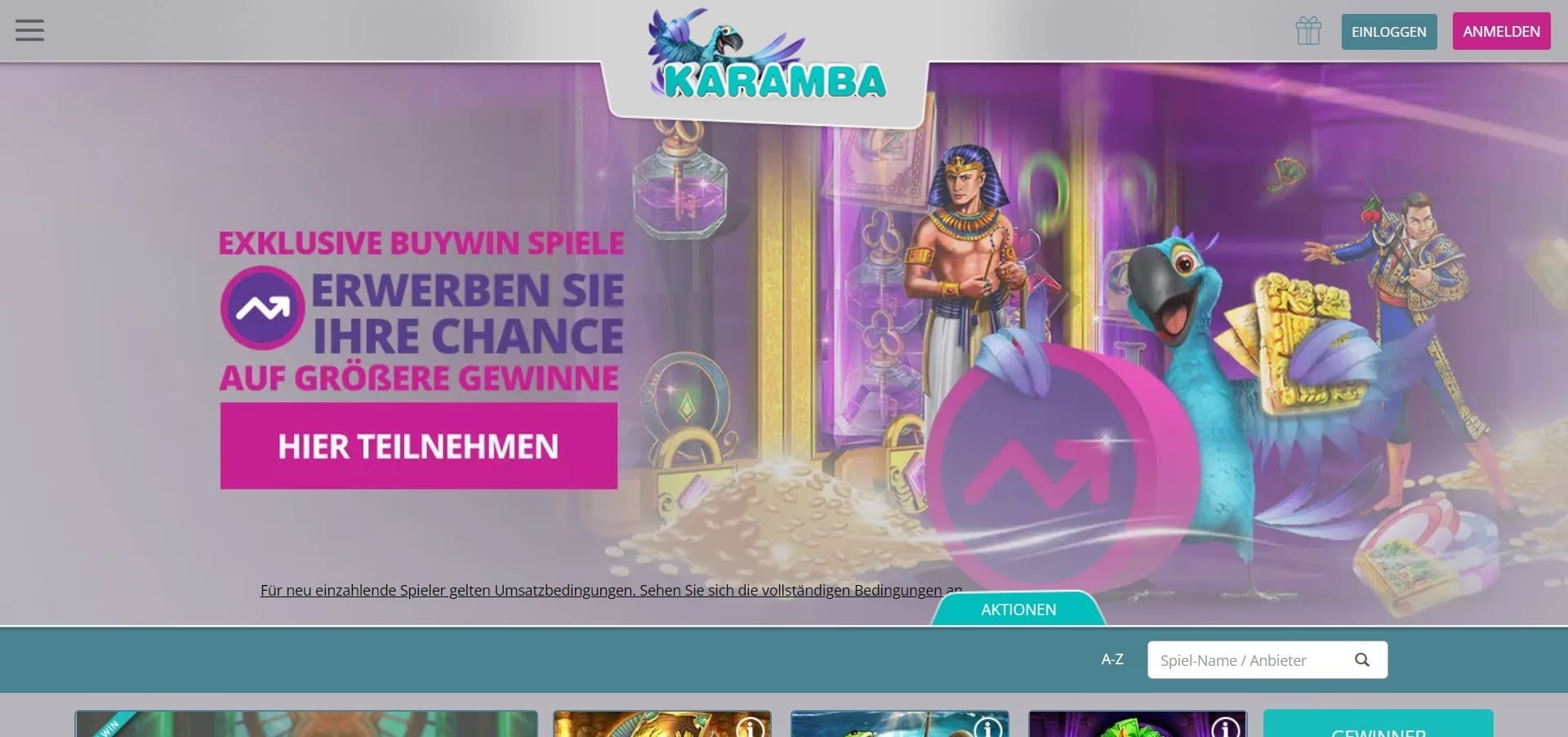 Official website of the Karamba Casino