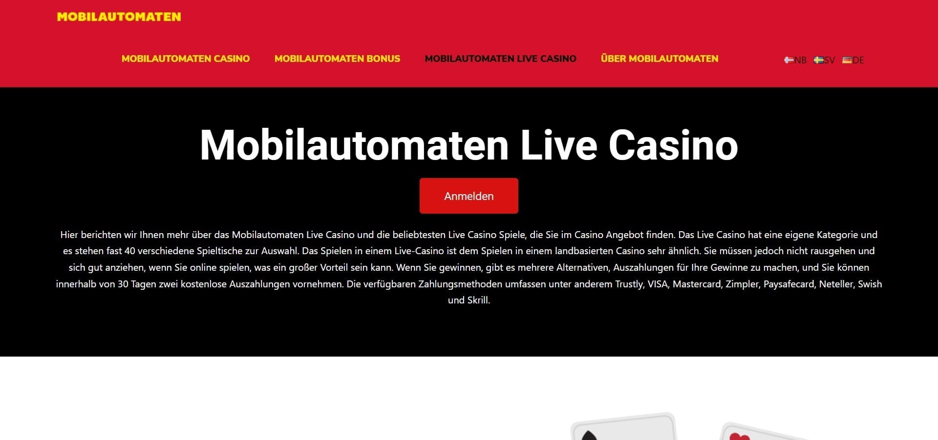 Mobilautomaten Casino live