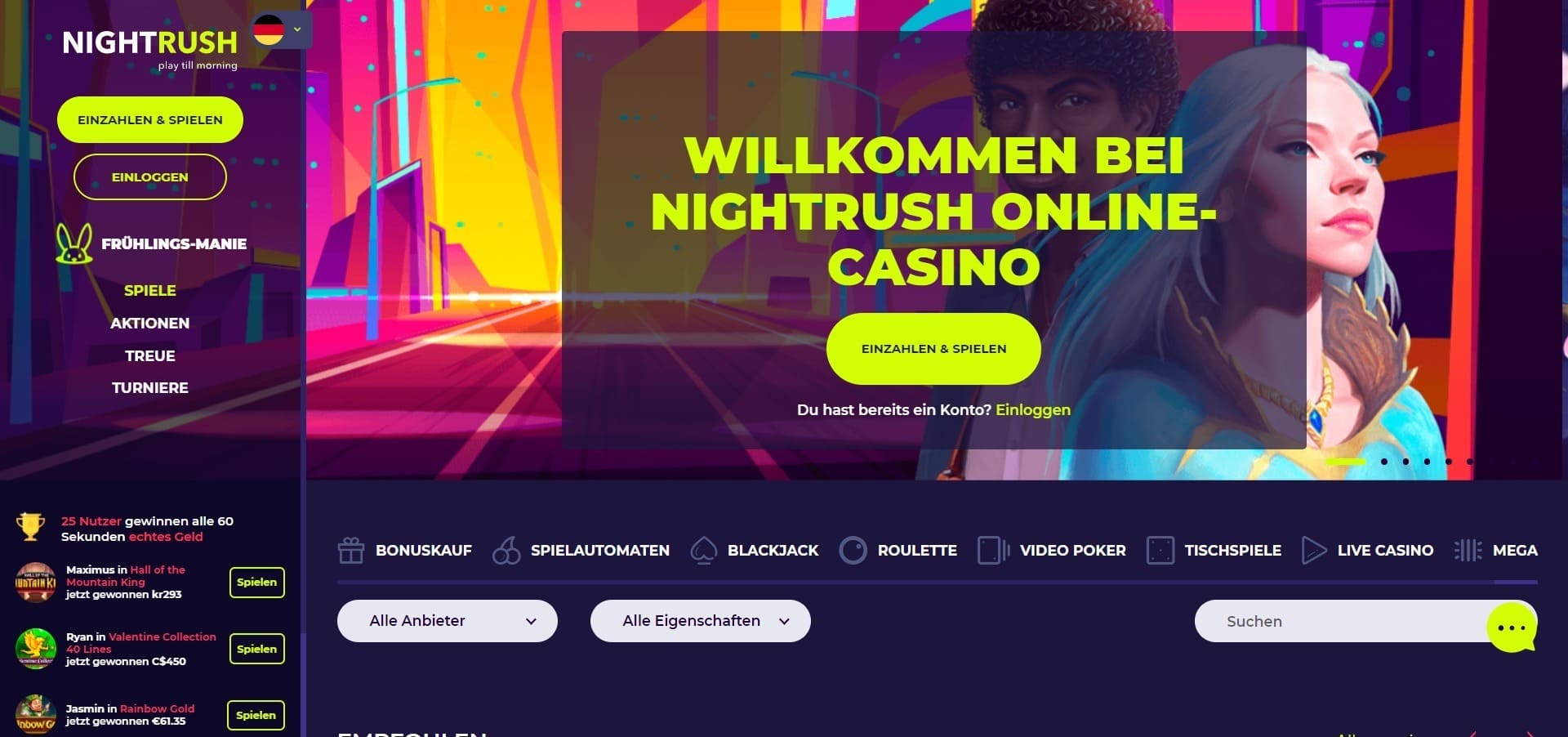 Offizielle Website der NightRush Casino