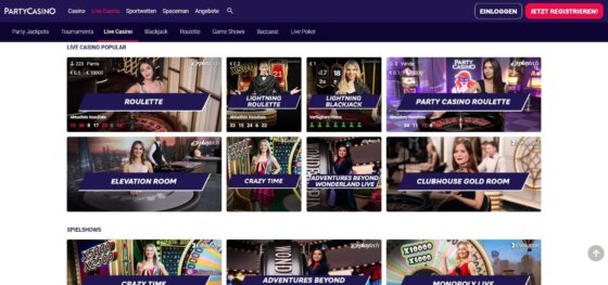 Party Casino live