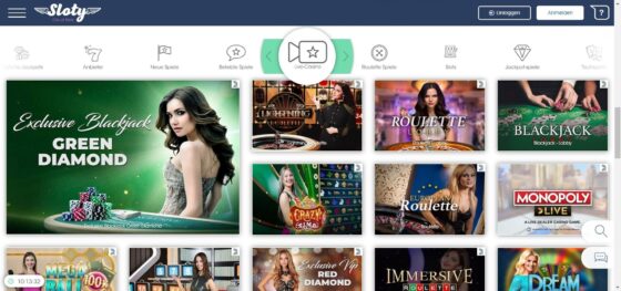 Sloty Casino live