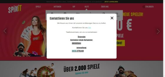 Kontakte zum Kundensupport