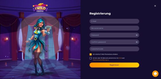 Anmeldung iWild Casino