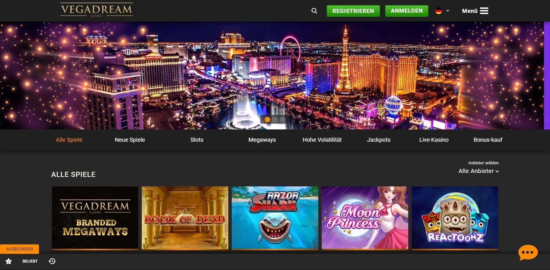 Offizielle Website der VegaDream Casino
