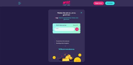 Anmeldung Wild Fortune Casino
