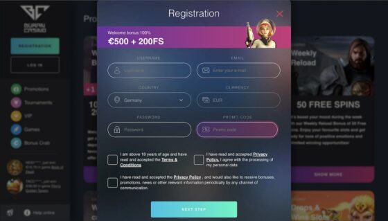 Anmeldung BuranCasino