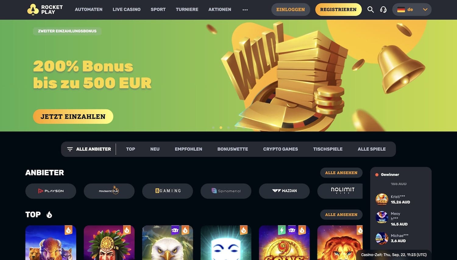 Offizielle Website der Rocketplay Casino