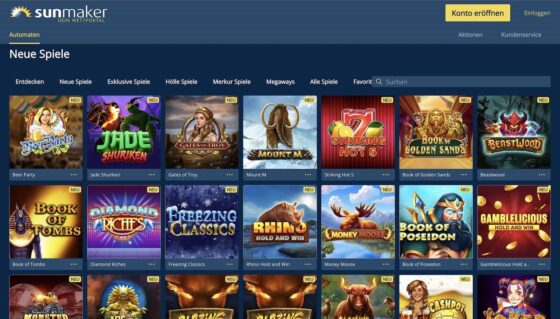 Neue Spielautomaten SunMaker