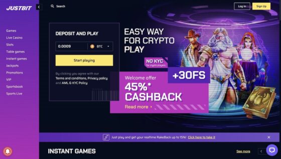 Offizielle Website der JustBit Casino