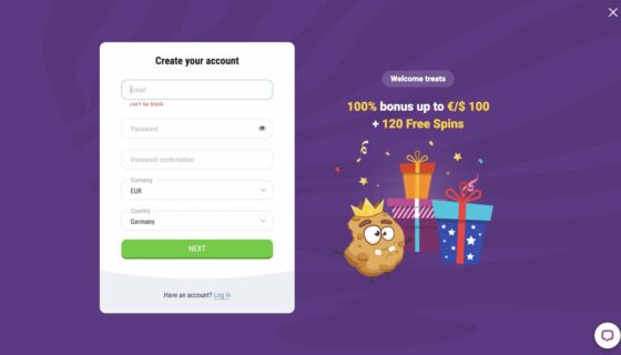 Anmeldung Cookie Casino