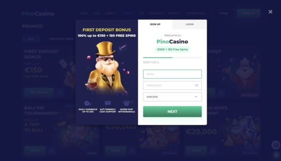 Anmeldung Pinocasino