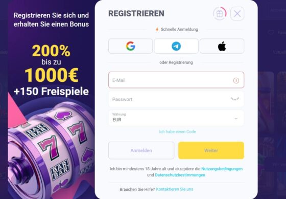 ChachaBet Regisrtieren