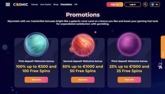 Casino Bonus CosmicSlot Casino