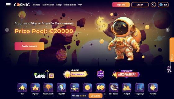 Seine offizielle Website CosmicSlot Casino