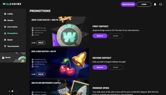 Casino Bonus WildCoins Casino